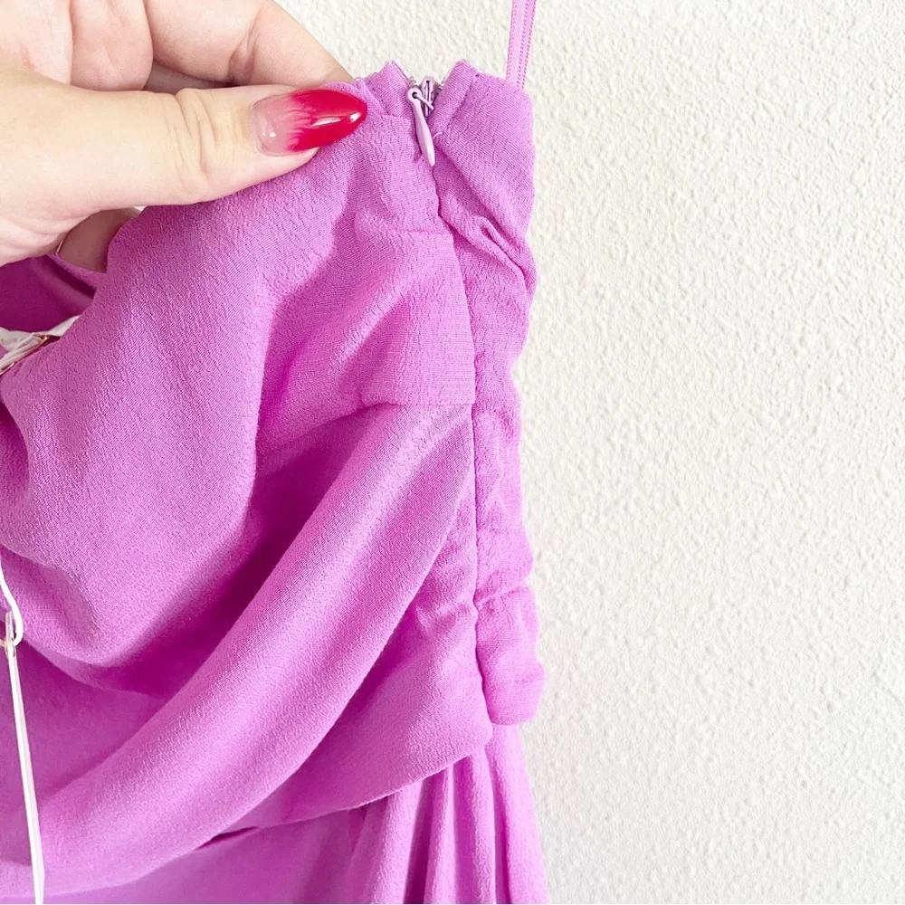 NWT Olivaceous Pink Gabelli One Sleeve Cut-Away Mini Dress M - Picture 7 of 14